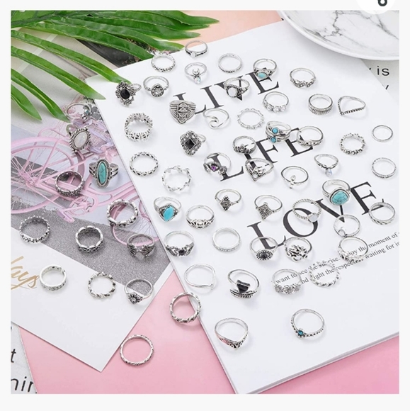 Turquoise & Opal Stackable Knuckle Rings 60 pieces NWT - Picture 5 of 5